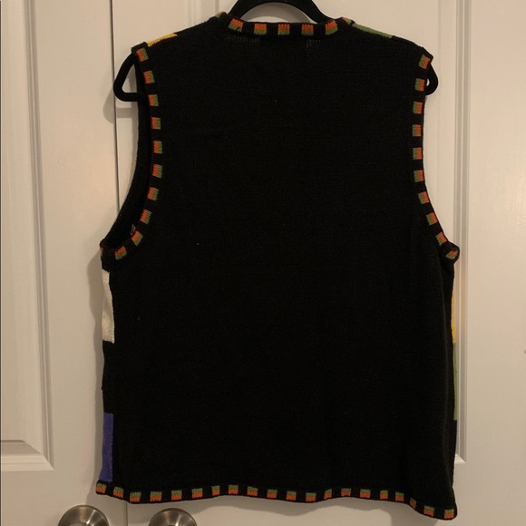 Vintage Tiara Halloween Patchwork Vest - Black, Orange, Purple, Green - Picture 11 of 11